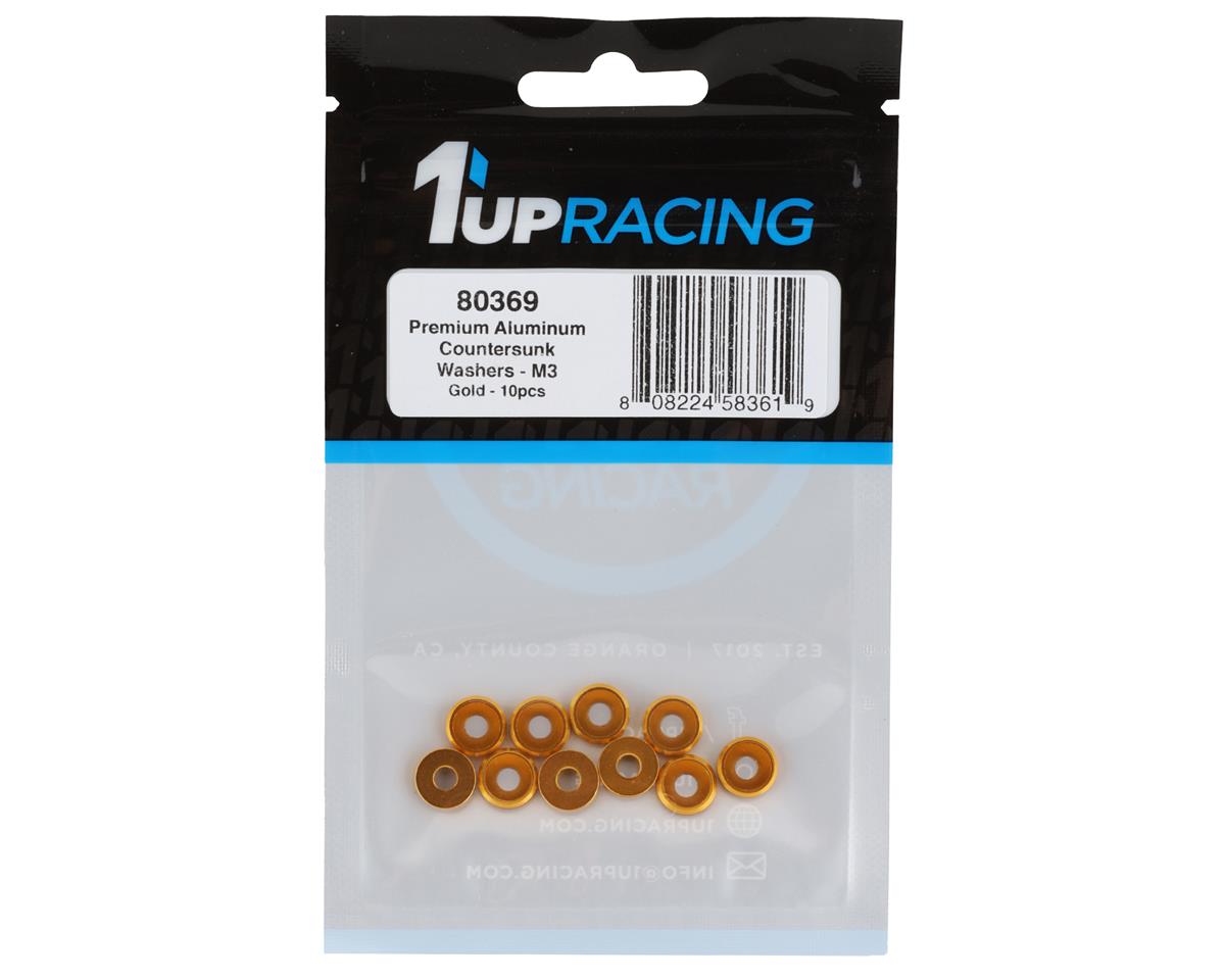 1UP Racing 3mm Countersunk Washers (Gold) (10)