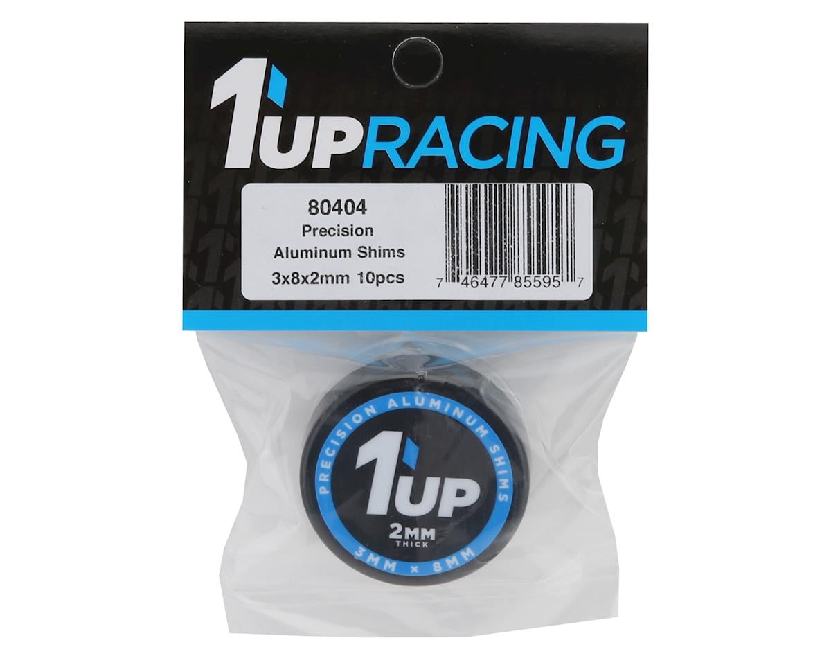 1UP Racing 3x8mm Precision Aluminum Shims (Black) (10) (2mm)