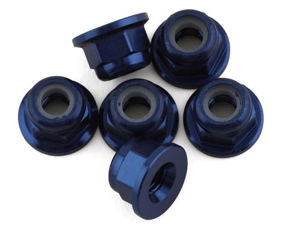 1UP Racing 3mm Aluminum Flanged Locknuts (Dark Blue) (6)