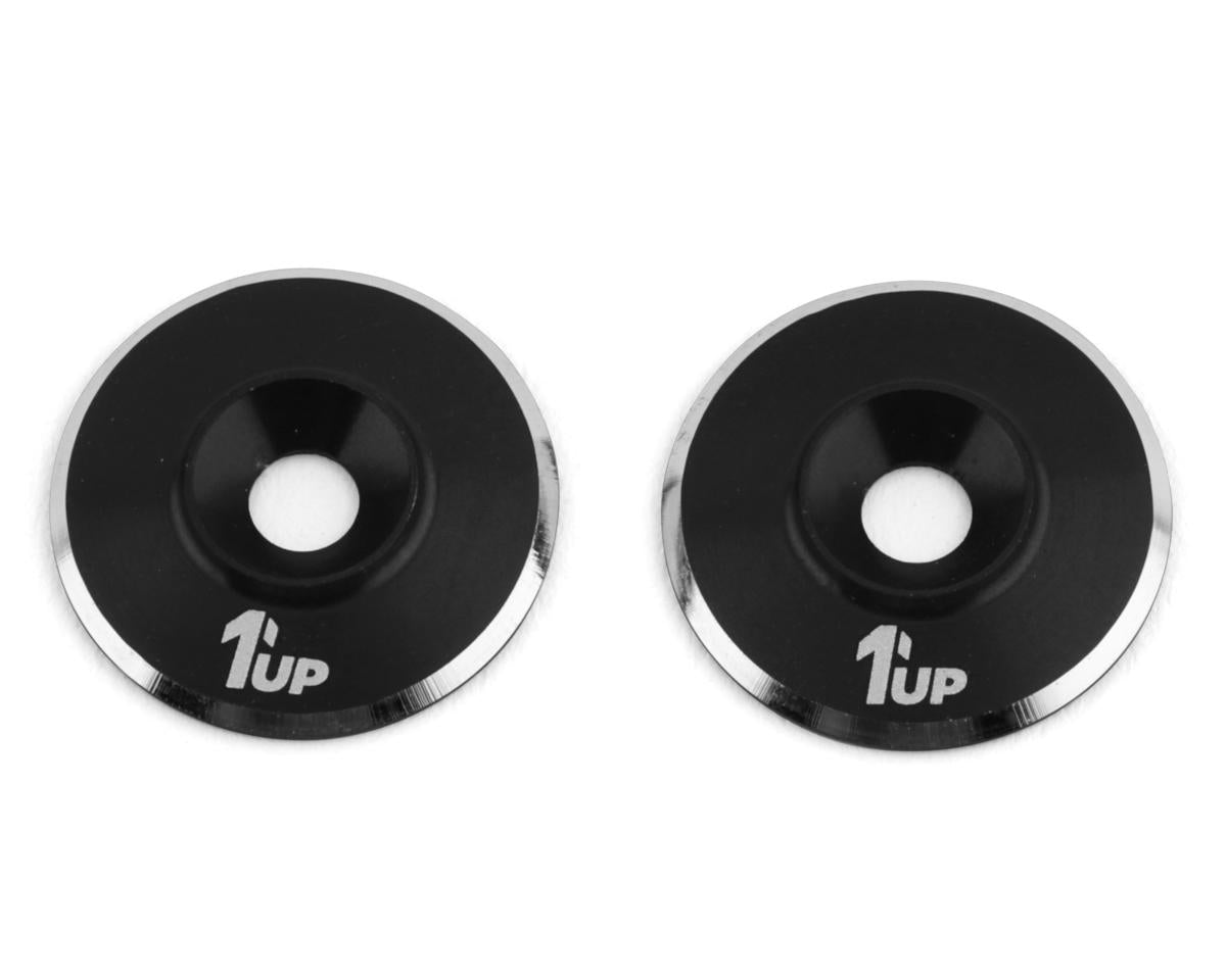 1UP Racing 3mm LowPro Wing Washers (Black Shine) (2)