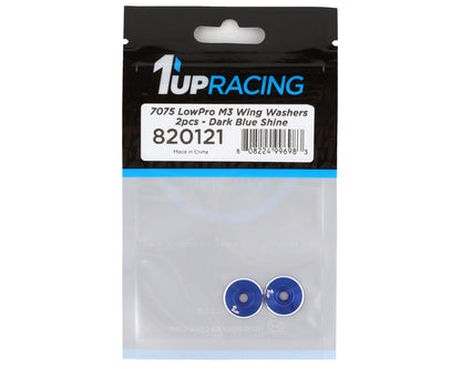 1UP Racing 3mm LowPro Wing Washers (Dark Blue Shine) (2)