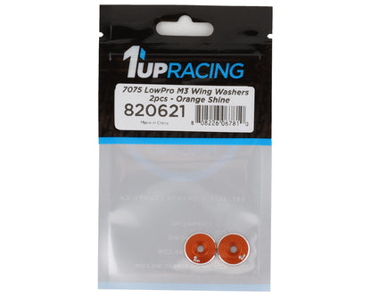 1UP Racing 3mm LowPro Wing Washers (Orange Shine) (2)