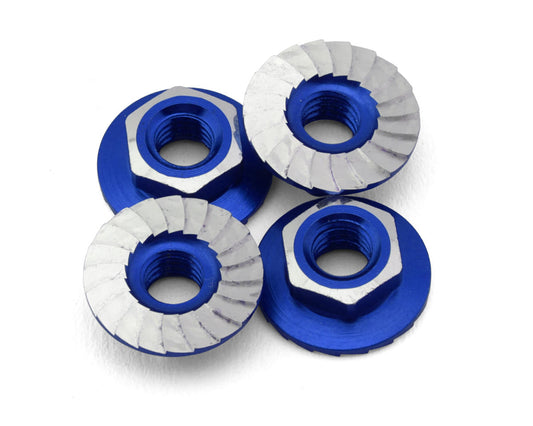 1UP Racing 4mm "Lockdown" Serrated Aluminum Wheel Nuts (Dark Blue) (4)