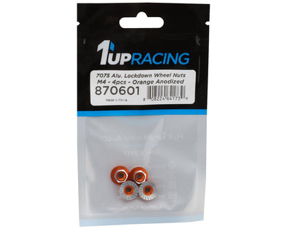 1UP Racing 4mm "Lockdown" Serrated Aluminum Wheel Nuts (Orange) (4)