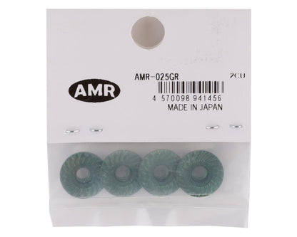 AMR 4mm Aluminum Serrated Flange Nut (Green) (4)