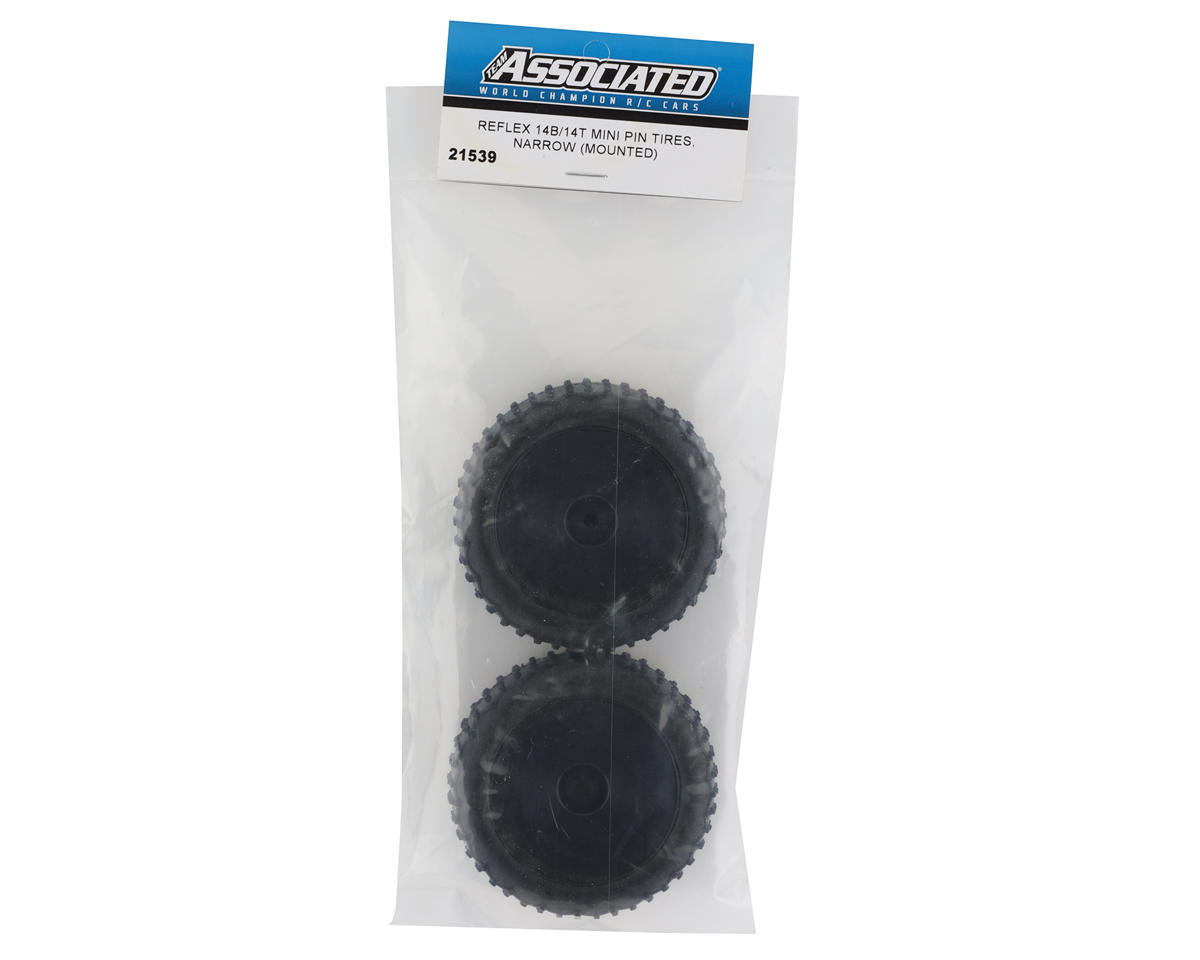 Team Associated Reflex 14B/14T Front Pre-Mounted Narrow Mini Pin Tires