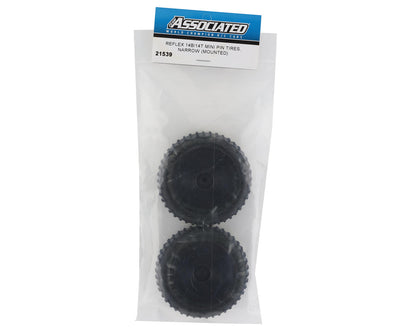 Team Associated Reflex 14B/14T Front Pre-Mounted Narrow Mini Pin Tires
