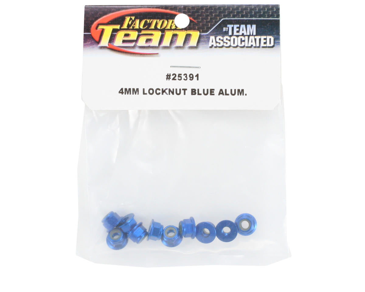 Team Associated Factory Team 4mm Locknut (Blue) (10)