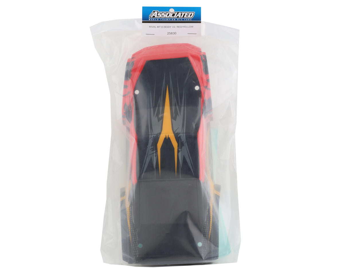 Team Associated Rival MT10 V2 Pre-Painted Body (Red/Yellow)