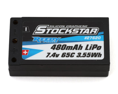 Reedy Stockstar 2S 65C 1/28 Hard Case LiPo (7.4v/480mAh) w/2mm Bullets