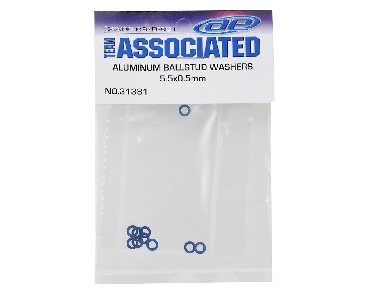 Team Associated 5.5x0.5mm Aluminum Ball Stud Washer (Blue) (10)
