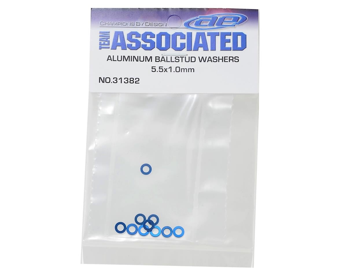 Team Associated 5.5x1.0mm Aluminum Ball Stud Washer (Blue) (10)