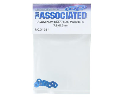 Team Associated 7.8x0.5mm Aluminum Bulkhead Washer (Blue) (10)