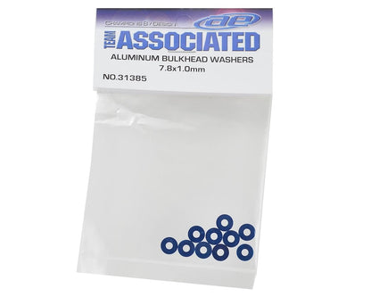 Team Associated 7.8x1.0mm Aluminum Bulkhead Ball Stud Washer (Blue) (10)