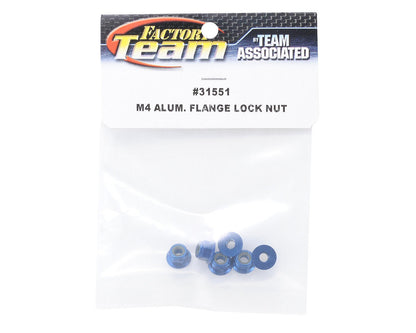 Team Associated M4 Aluminum Flange Locknut (6)