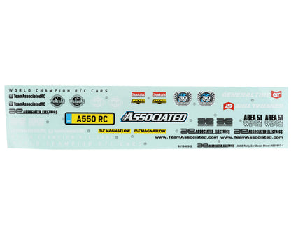 Team Associated Apex2 Sport A550 Decal Sheet