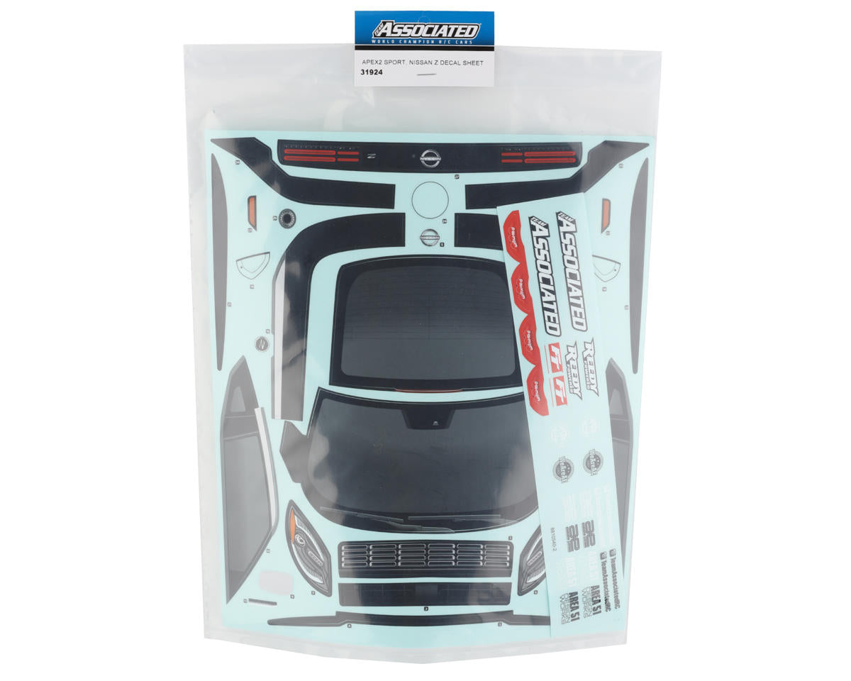 Team Associated Apex2 Sport Nissan Z Decal Sheets