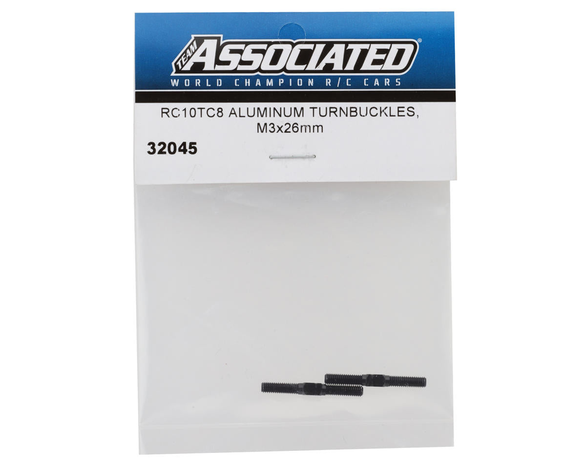 Team Associated RC10TC8 3x26mm Aluminum Turnbuckles (2)