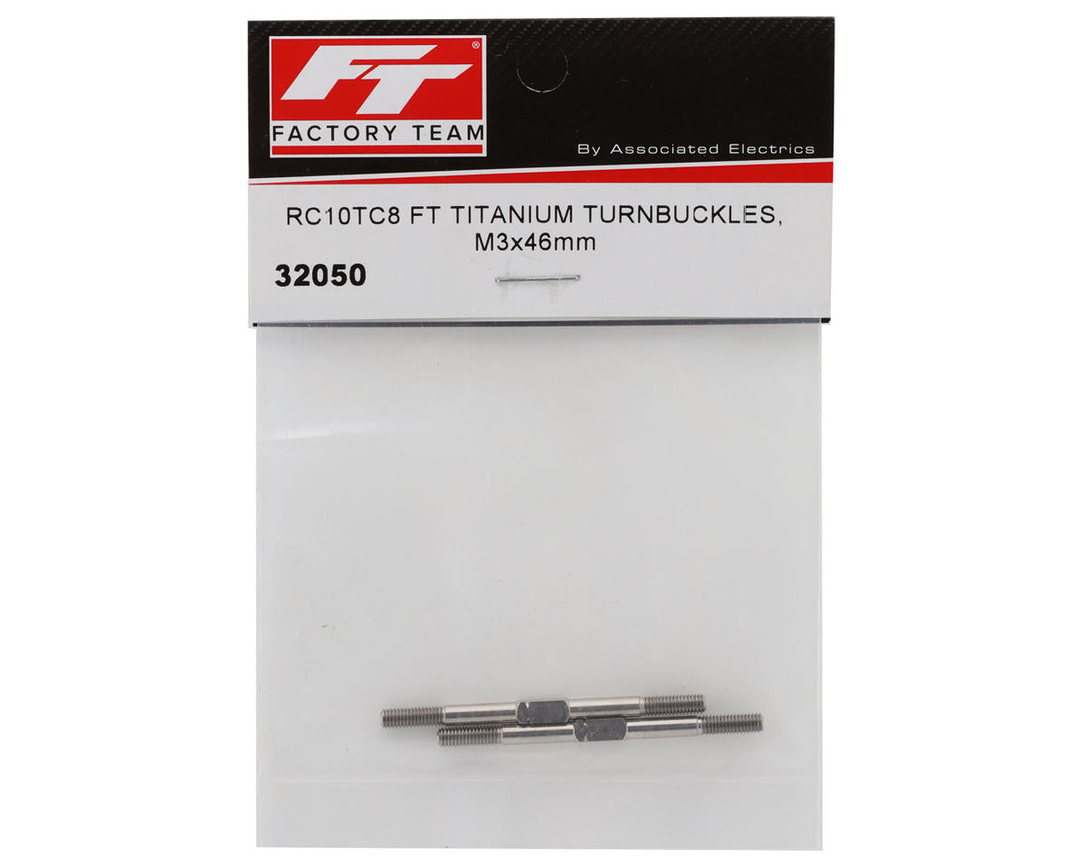 Team Associated RC10TC8 Factory Team 3x46mm Titanium Turnbuckles (2)