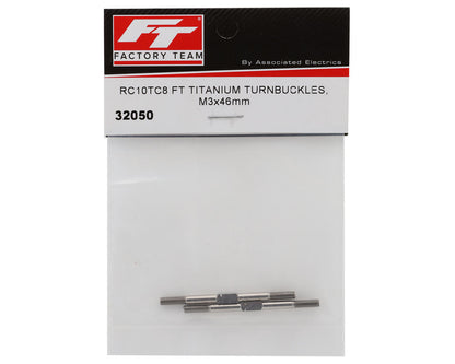 Team Associated RC10TC8 Factory Team 3x46mm Titanium Turnbuckles (2)