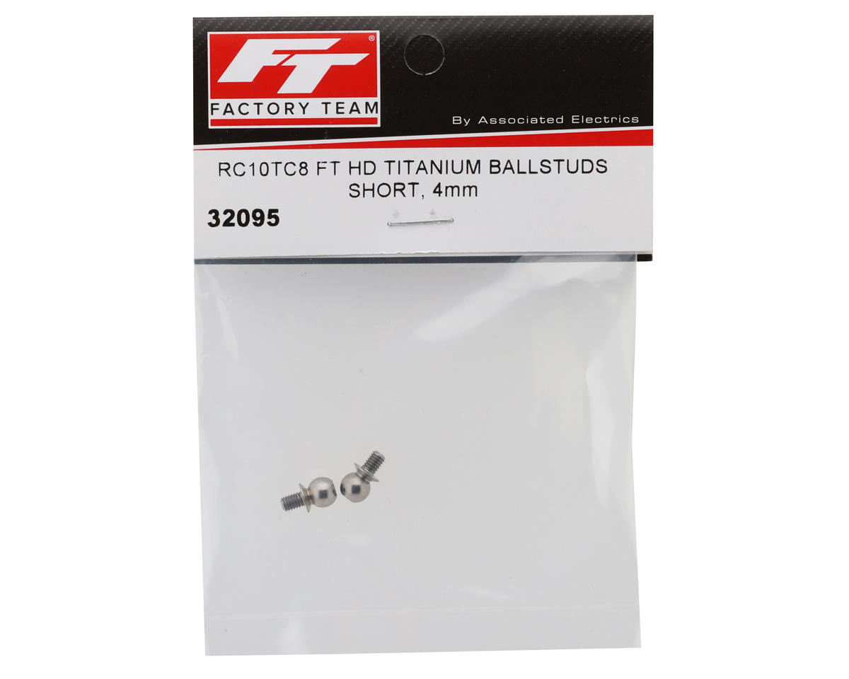 Team Associated Factory Team HD 4mm Titanium Ballstuds (Short)