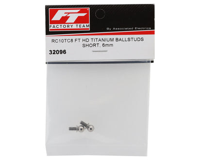 Team Associated Factory Team HD 6mm Titanium Ballstuds (Short)