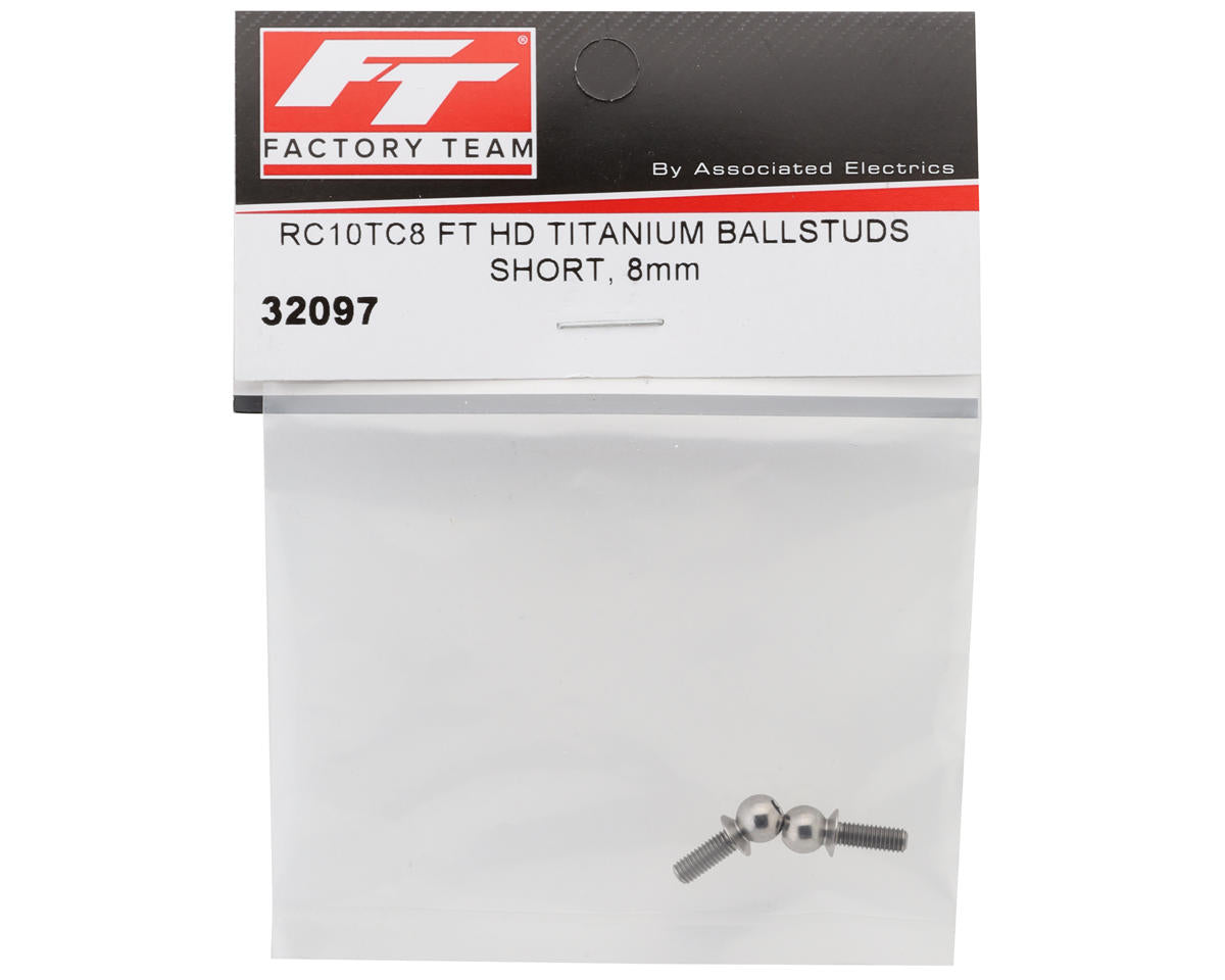 Team Associated Factory Team HD 8mm Titanium Ballstuds (Short)