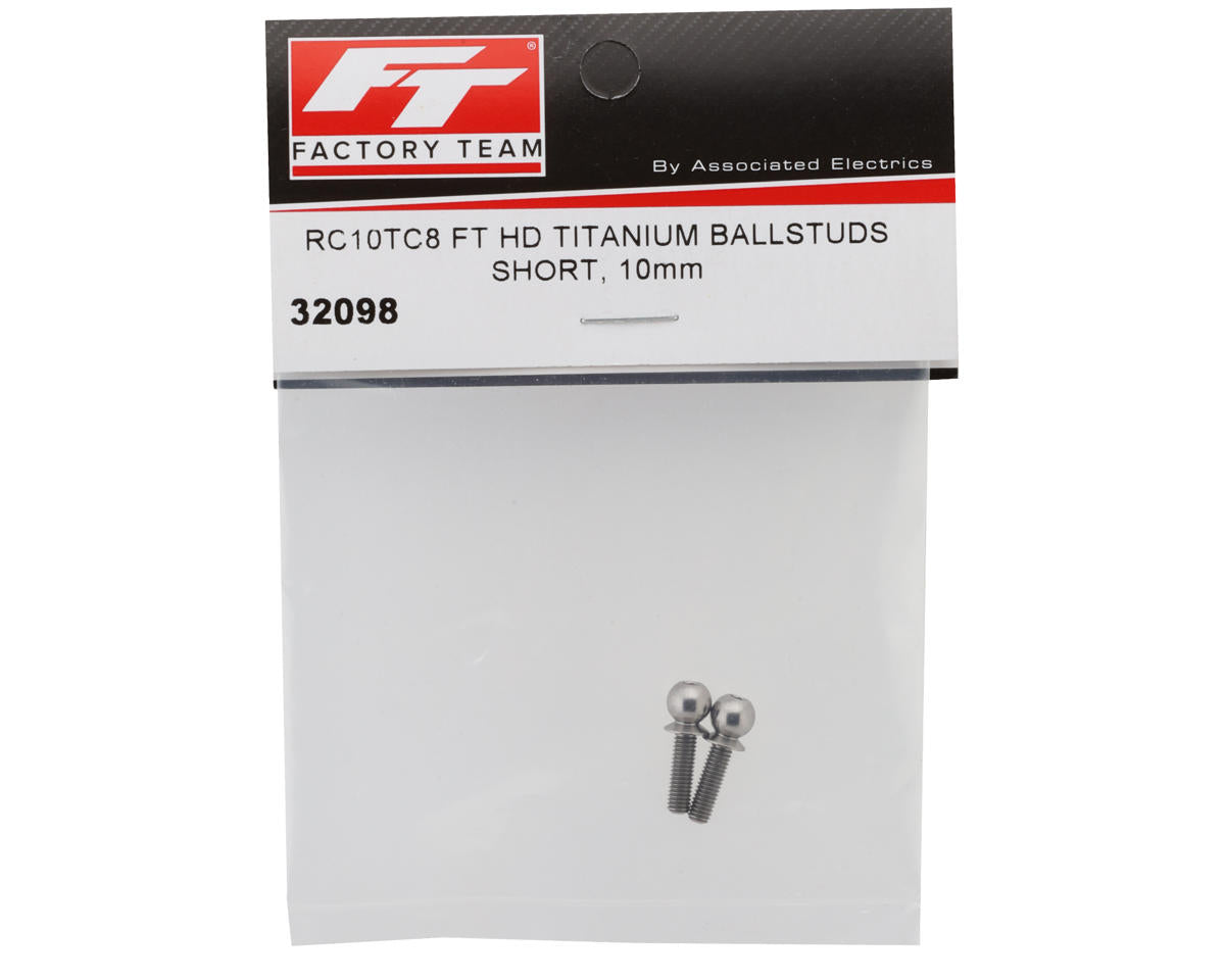 Team Associated Factory Team HD 10mm Titanium Ballstuds (Short)