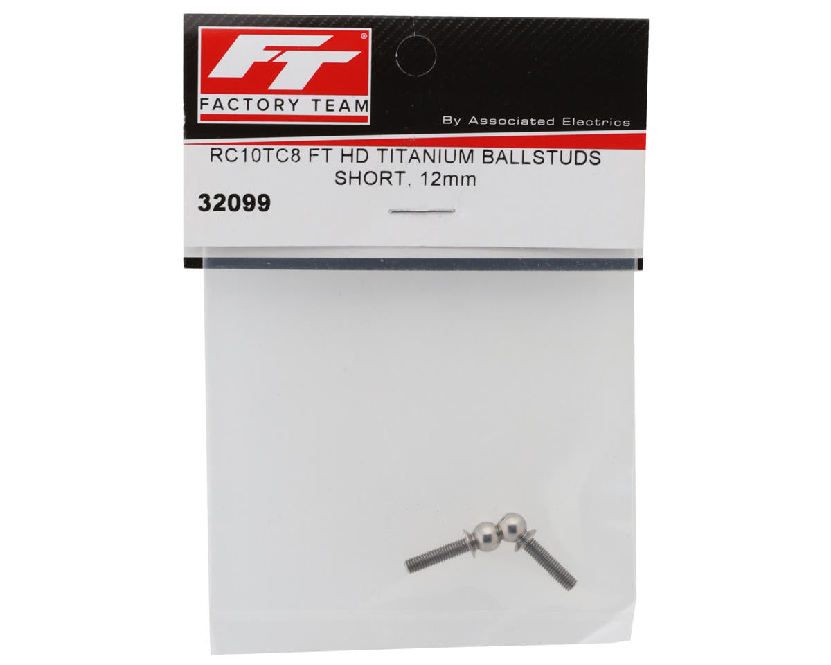 Team Associated Factory Team HD 12mm Titanium Ballstuds (Short)