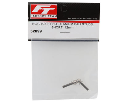 Team Associated Factory Team HD 12mm Titanium Ballstuds (Short)