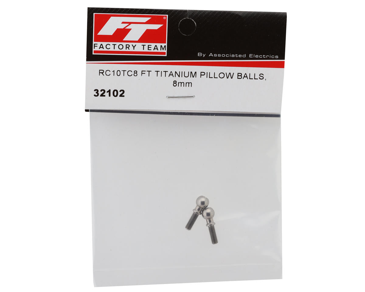 Team Associated RC10TC8 Factory Team 8mm Titanium Pillow Ball Studs (2)