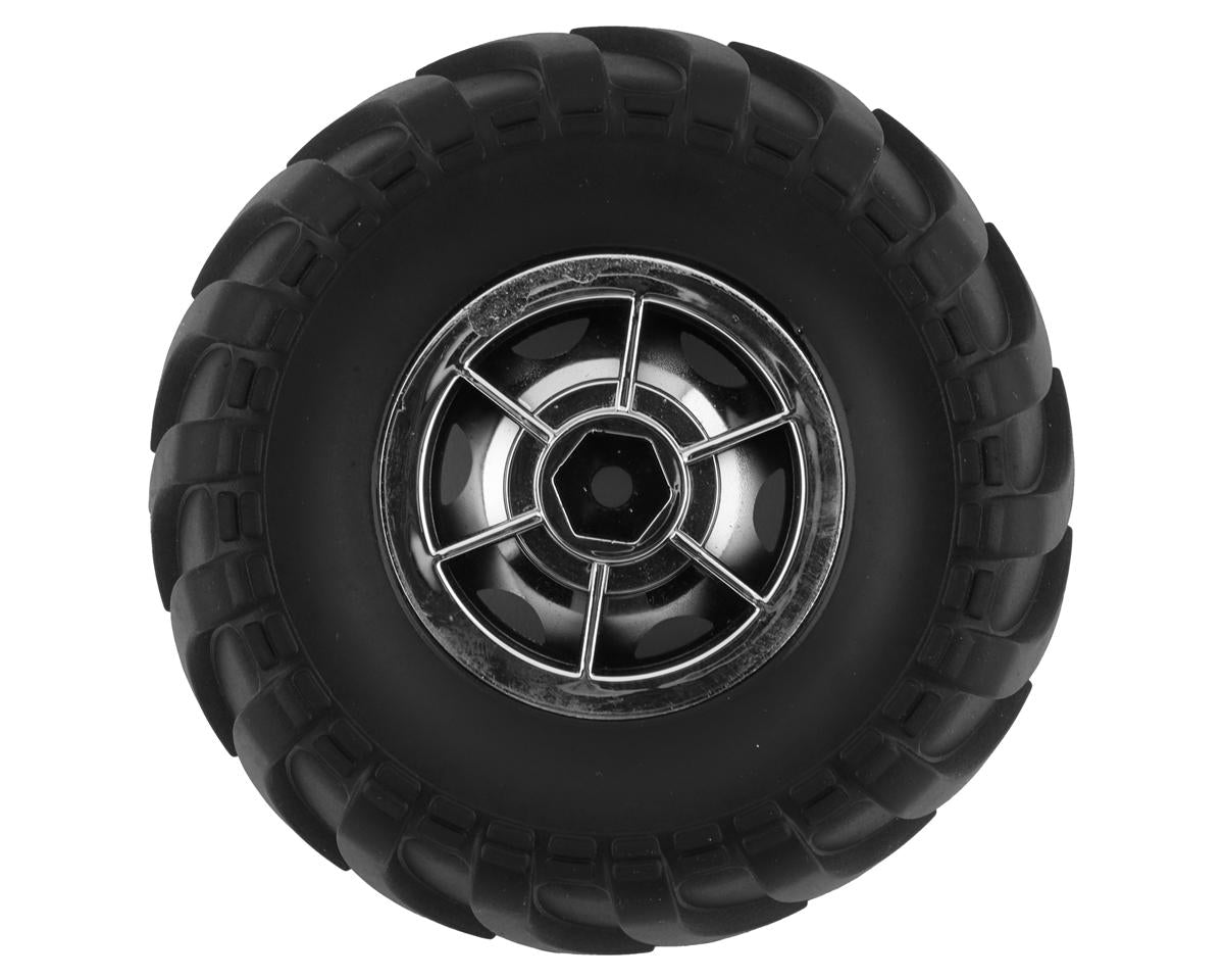 Team Associated MT12 Pre-Mounted Wheels and Tires (Chrome) (2)