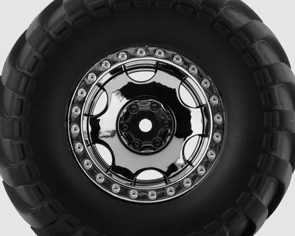 Team Associated MT12 Pre-Mounted Wheels and Tires (Chrome) (2)