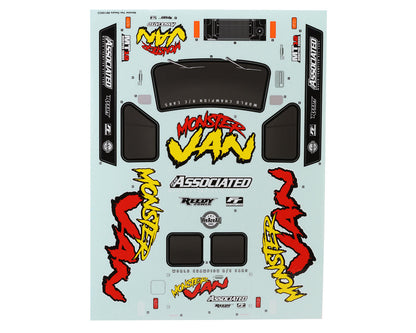 Team Associated MT12 Monster Van Decal Sheet