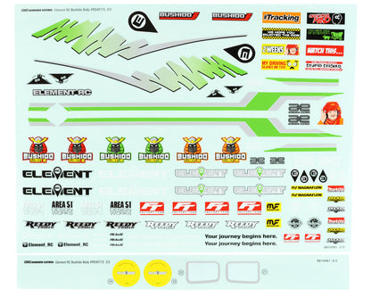 Element RC Enduro Bushido Body Set (Clear)