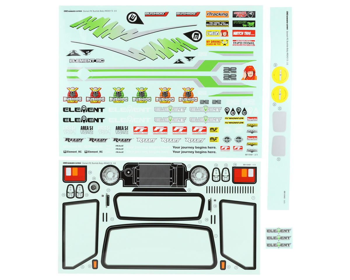 Element RC Enduro Bushido Decal Sheets (2)