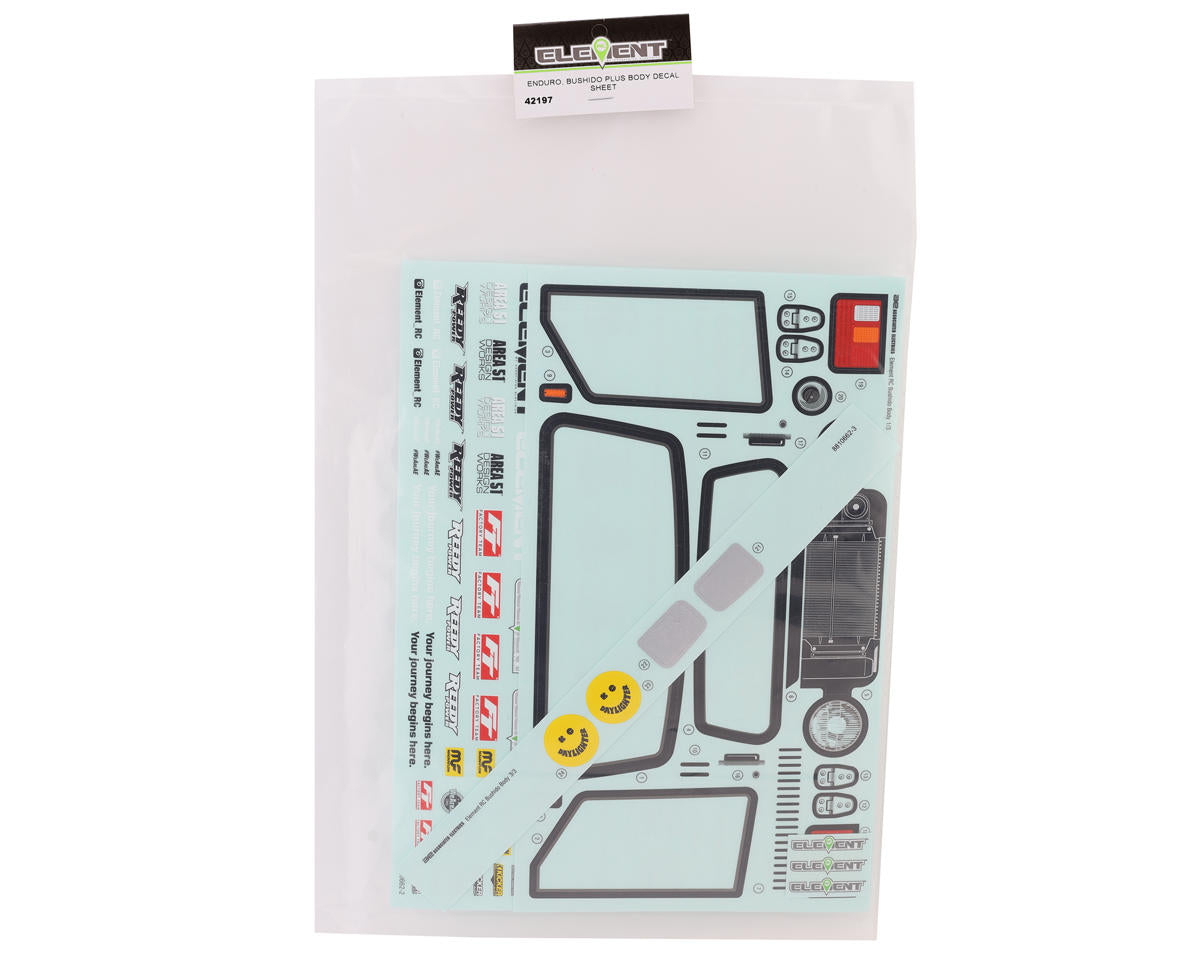 Team Associated Enduro Bushido+ Body Decal Sheet