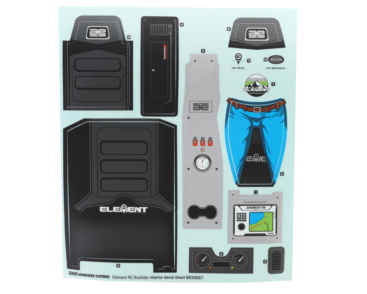 Team Associated Enduro Bushido+ Interior Accessories Tray & Driver Figure Set