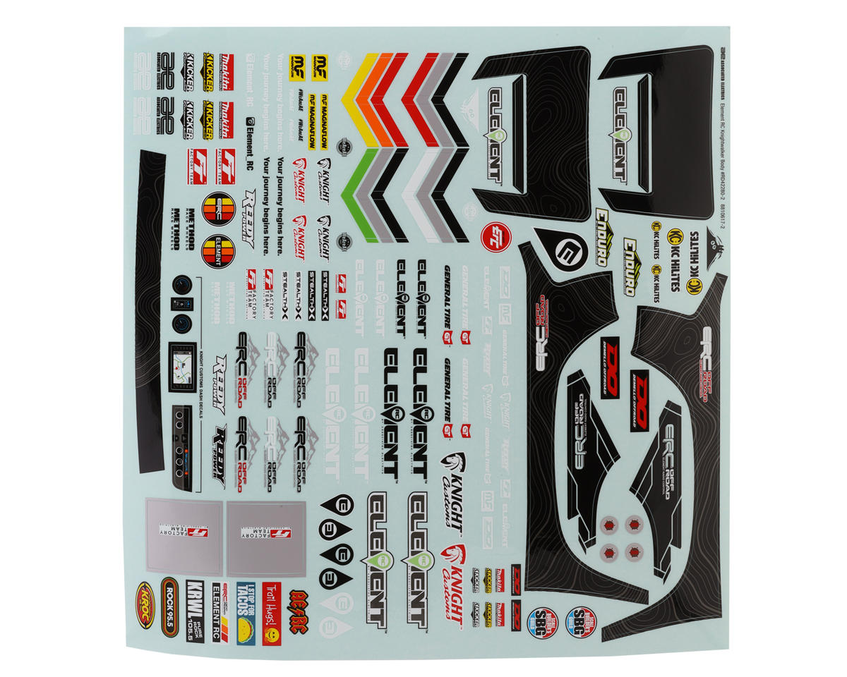 Element RC Knightwalker Body Decal Sheets