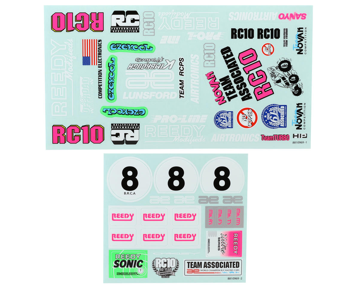 Team Associated RC10 "Kinwald" Decal Sheets (2)