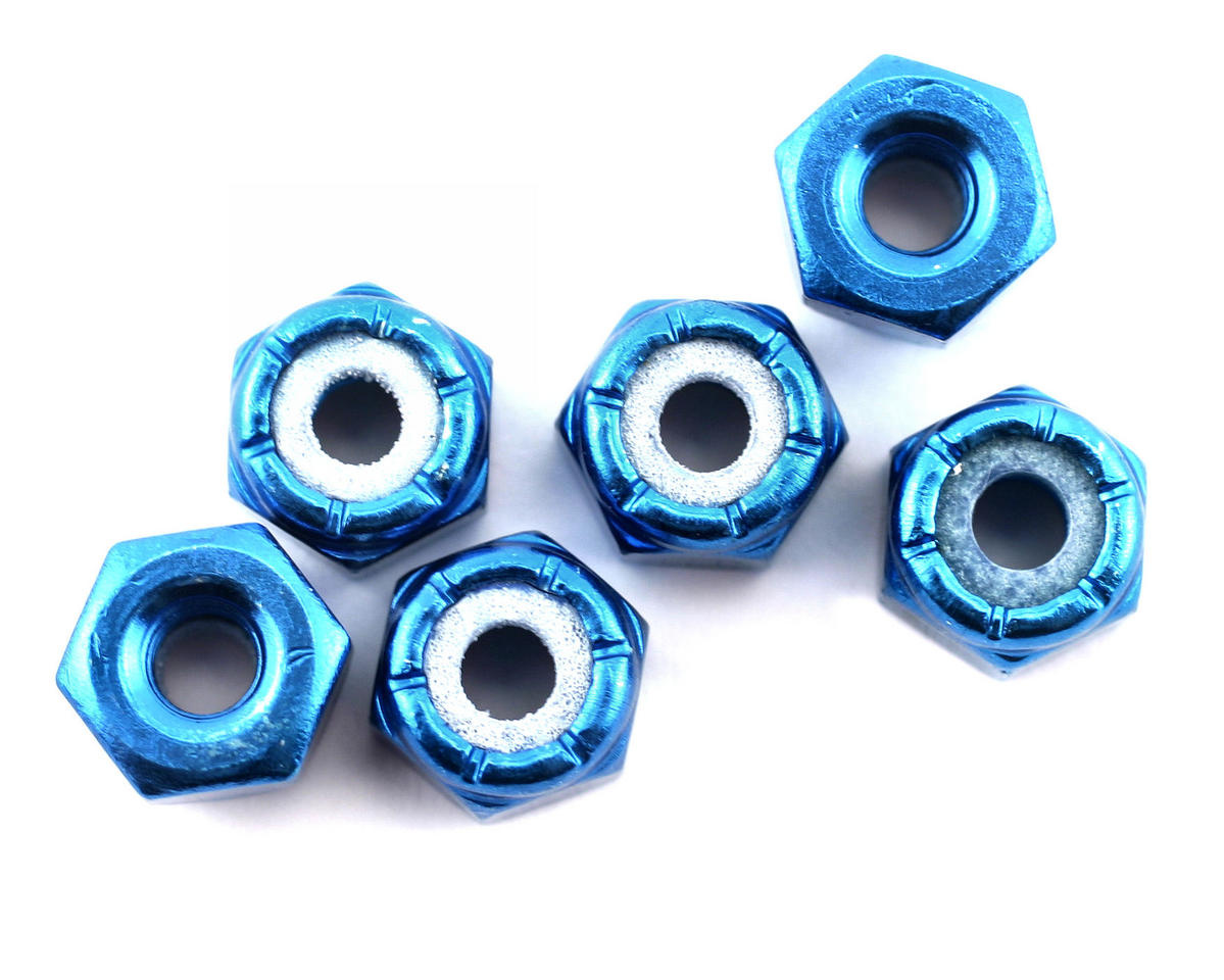 Team Associated 8/32" Aluminum Locknut (Blue) (6)