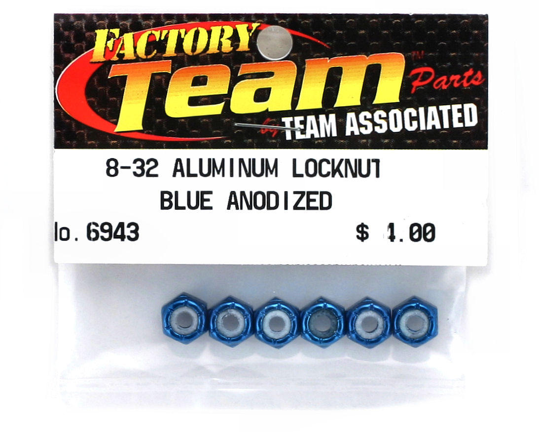 Team Associated 8/32" Aluminum Locknut (Blue) (6)