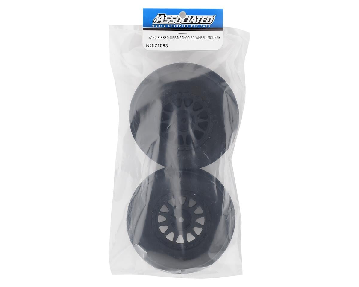 Team Associated Sand Ribbed Pre-Mounted Front Tires w/Method Wheels (Black)
