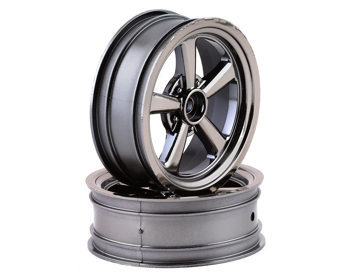 Team Associated DR10 2.2" Drag Racing Front Wheels (Black Chrome) (2)