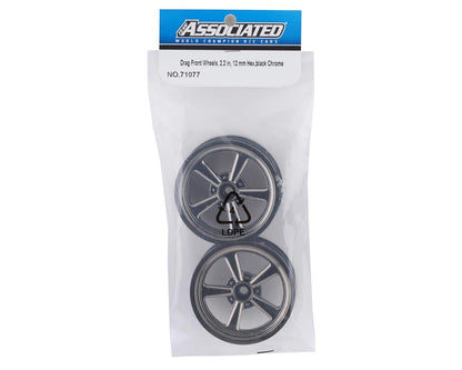 Team Associated DR10 2.2" Drag Racing Front Wheels (Black Chrome) (2)