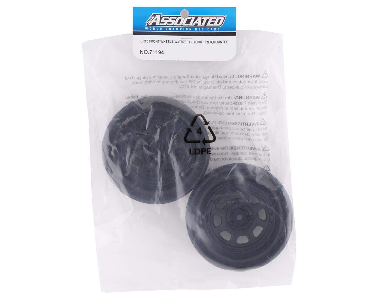 Team Associated SR10 Pre-Mounted Street Stock Tires w/Front Wheels (2)