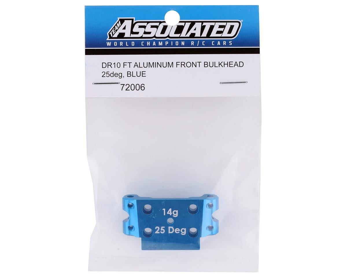 Team Associated DR10/SR10 Factory Team Aluminum Front Bulkhead (Blue) (25°)