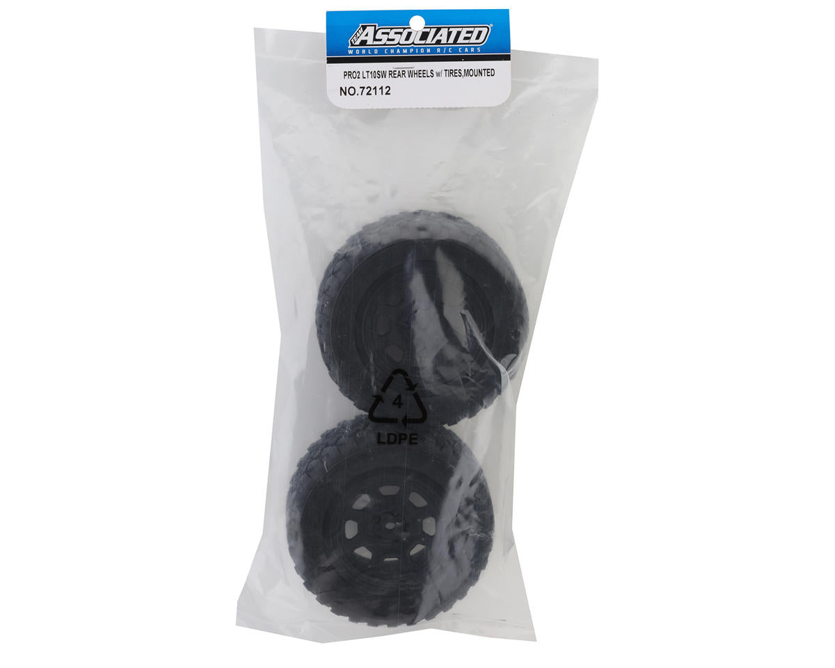 Team Associated Pro2 LT10SW Pre-Mounted Rear Tires (Black) (2)