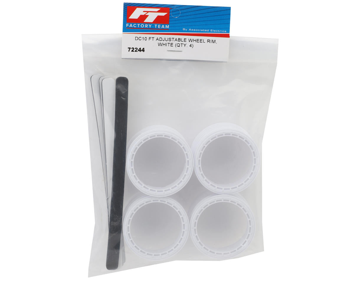 Team Associated Factory Team® Adjustable 2-Piece Wheels (White) (4) (Outer)