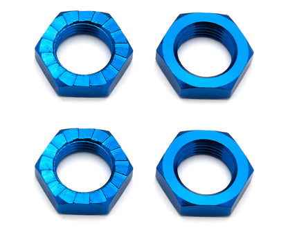 Team Associated 17mm Aluminum Serrated Wheel Hex Nut (Blue) (4)